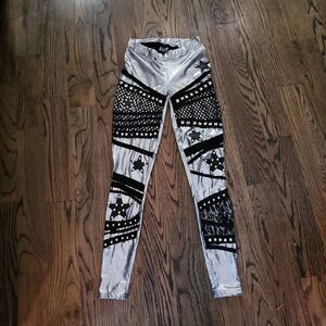 Tripp nyc Silver and Black Goth Pants Size M NWOT